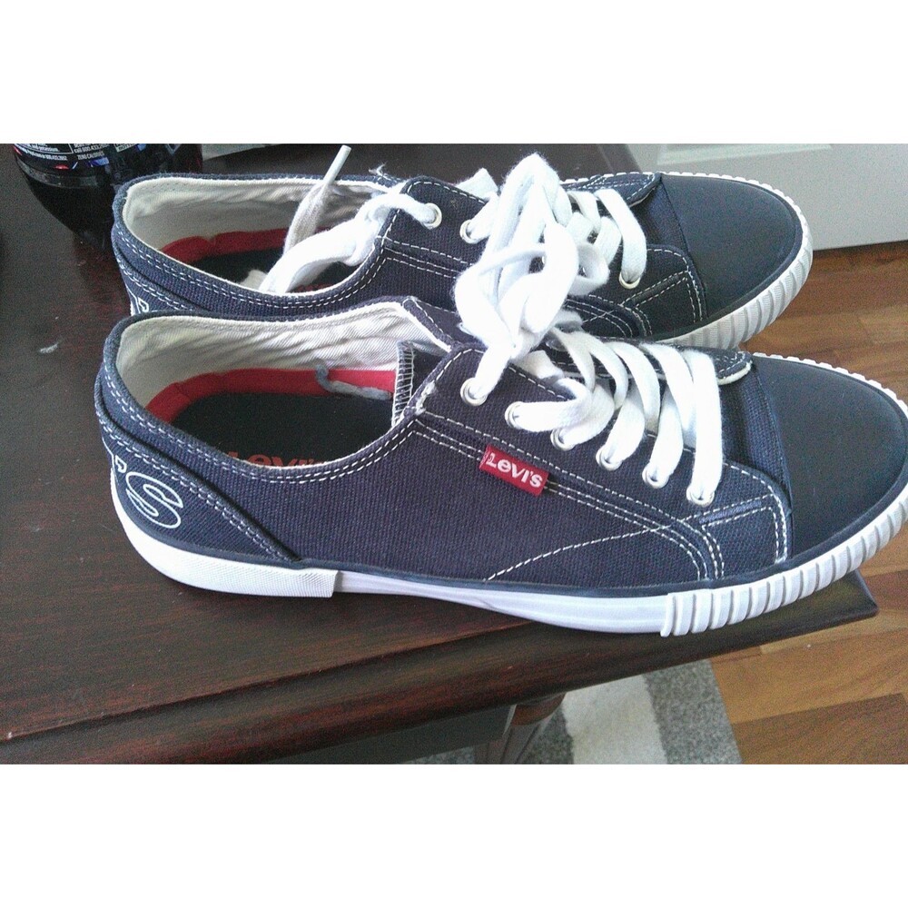 Levi's Women's Navy Blue Canvas Lace Up Sneakers Size 6.5 Excellent Worn Once